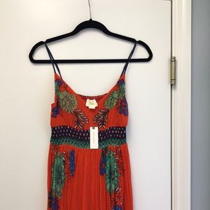 Gorgeous orange red floral sundress